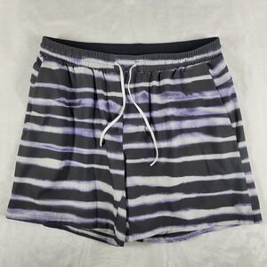 Lululemon Pool Shorts Mens' XL‎ Watercolor Stripe Lined Swim Trunks Beach 7"